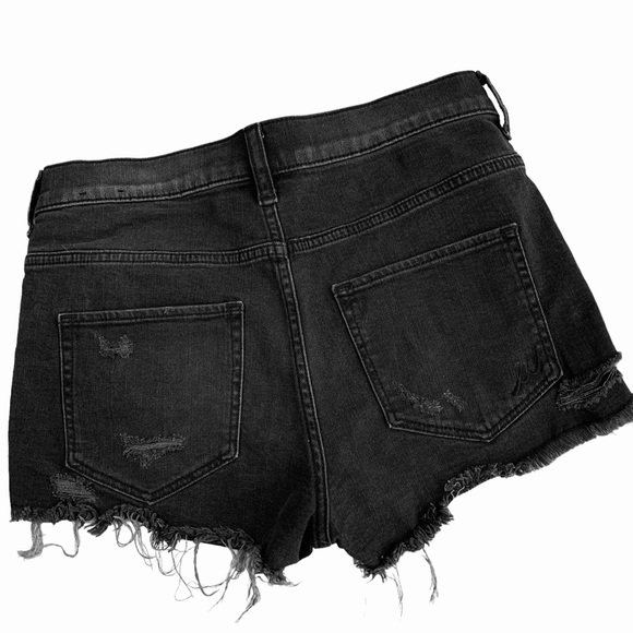 EXPRESS DISTRESSED HIGH-RISE JEAN SHORTS - Picture 3 of 14